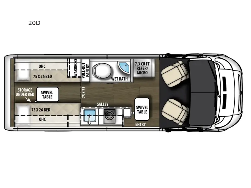 Coachmen (Forest River) Nova 20D floor plan diagram