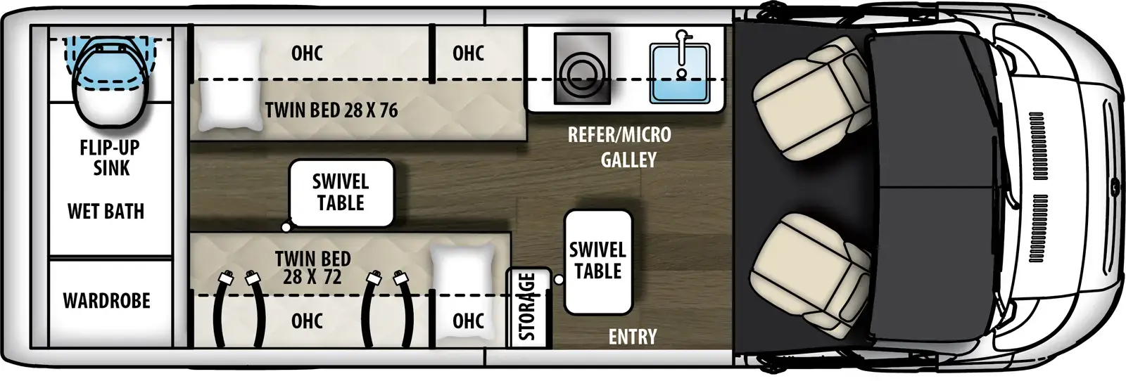 Coachmen (Forest River) Nova 20RB floor plan diagram
