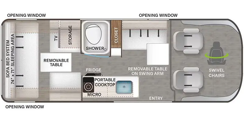 Thor Motor Coach Tellaro 20J floor plan diagram